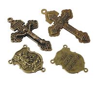 Luomu 4 ensembles de centres de table San Michele et crucifix perdent pour chapelet à faire soi-même, petit, Zinc Zinc S