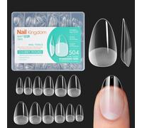 Luonaa 504 Pièces Capsule Americaine Ongle, 12 Tailles Faux Ongles, Capsule Ongle Gel, Transparent Couverture Complète Capsules Americaine Ongles pour Diy Nail Art, Semi Givré
