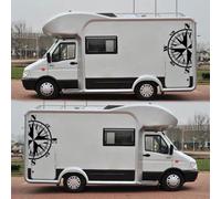 Luopan Lot de 2 Stickers Autocollants en Vinyle Imperméable pour Camping-Car, Voiture, Camion, Van, Caravane, 580 mm x 965 mm