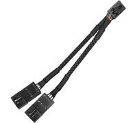 LUORNG Câble d'extension d'éclairage RGB Corsair 8,6 cm 1 vers 2 répartiteurs 4 broches mâle vers double femelle utilisé pour ventilateur Hub Splitter Câble adaptateur Noir