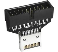 LUORNG Carte mère USB 3.2 type E vers 19 broches 20 broches Adaptateur Châssis USB Type A Type C Extension Type-E vers le panneau avant Support carte d'extension de carte mère Noir