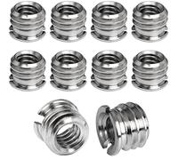 LUORNG Lot de 10 adaptateurs filetés pour trépied femelle 1/4"-20 femelle vers 3/8"-16 mâle pour appareil photo reflex numérique, caméscope, trépied 3/8" à 1/4"