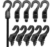 LUORNG Lot de 10 Crochets en Plastique Noir pour Corde d'un diamètre allant jusqu'à 6 mm