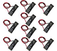 LUORNG Lot de 10 supports de batterie 12 V 23 A, boîtier de batterie avec fils de plomb, noir