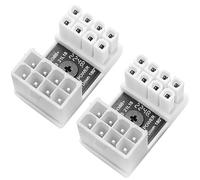LUORNG Lot de 2 adaptateurs d'alimentation pour carte graphique 180 degrés Blanc 8 broches inversées (type B) pour PC de bureau Type standard