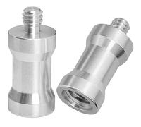 LUORNG Lot de 2 adaptateurs de sabot femelle de 0,9 cm vers mâle de 6,3 mm mâle à vis filetée pour support d'éclairage de studio, adaptateur de sabot à tête sphérique et récepteur de déclenchement de