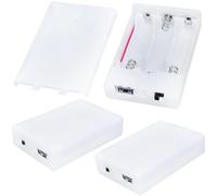 LUORNG Lot de 3 boîtiers de piles AA 3 sections 4,5 V avec port USB intégré avec interrupteur et couvercle