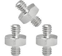LUORNG Lot de 3 vis d'adaptateur 6,35 mm mâle vers mâle 6,35 mm en acier hexagonal, force de verrouillage, têtes de trépieds, supports de lumière, vis d'adaptateur à libération rapide pour montage