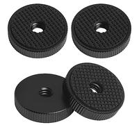 LUORNG Lot de 4 adaptateurs d'écrou de verrouillage femelle en alliage d'aluminium de 6,35 mm avec joint, écrou de bouton de verrouillage de griffe et entretoise, écrou à vis moleté de 6,35 mm de