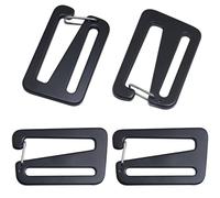 LUORNG Lot de 4 crochets à ressort ouverts noirs à libération rapide pour sangle réglable ID 38 mm en alliage d'aluminium ouvert à libération rapide boucle réglable sacs et étuis sac à dos sangles,