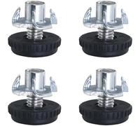 LUORNG Lot de 4 pieds réglables à quatre griffes en acier inoxydable pour armoires, armoires de salle de bain, bases de lavage, tables et chaises de patio - Noir