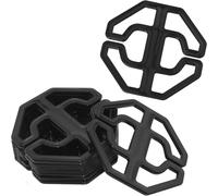 LUORNG Lot de 8 boucles de fixation en plastique pour coussin de siège inclinable - Boucle à clip réglable - Diamètre intérieur : 23 mm - Boucle de fixation octogonale en fleur de prunier - Noir