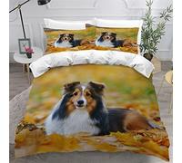 LUORU Housse de Couette 140×200cm Enfants 1 Personne Ensemble De Literie Sable Chien des neiges, Chien Animal Parure de Lit pour 100% Microfibre avec Taie d'oreiller 50x75 cm Parure de lit