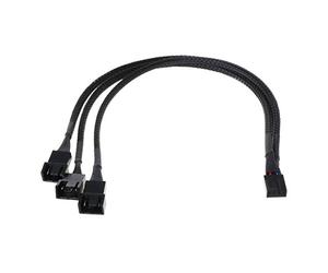 luosh 30CM 4Pin à 3 Voies Y Splitter Cable Fan 4 Pin to 3x4Pin / 3Pin Câble d'extension pour PC Ordinateur Portable Accessoires