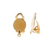 luosh Boucle d'oreille convertisseur, 50 pièce Plat Plateau Rond Clip-on Boucle d'oreille convertisseur Bricolage Boucle d'oreille percé dans Clip sur