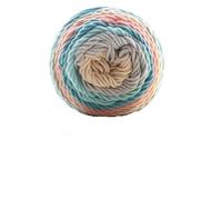 LuoShaiu 100 g de fil teint segmenté arc-en-ciel, 5 brins de laine tricotés à la main for bébé, pull, chapeau, écharpe, coussin de canapé, fil à gâteau Laine à Tricoter(A25)
