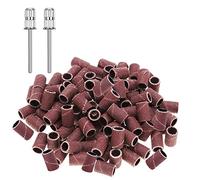 luoshaPUCY 100Pcs Embouts de Ponceuse Manchons Accessoire de Manucure, #180 Grain Bandes de Ponçage pour Manucure Pédicure (2*Forets à Ongles)