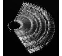 luoshaPUCY 150 Pièces Nuancier Ongle, Presentoir Ongles Cartes de Couleur Montrer Forme D'éventail Présentoir Faux Ongles Couleur Nuancier Bâtons d'Affichage Nuancier Ongles Éventail (Transparent)