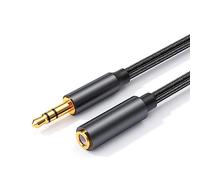 luoshaPUCY 1m Rallonge Jack Audio, Audio Extension Cable, 3.5mm Mâle vers Femelle Nylon Tressé Jack Stéréo Câble pour iPhone, Tablettes, PC, Lecteur MP3, PS5/4 (Noir)