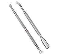 luoshaPUCY 2 Pcs Repousse Cuticules en Acier Inoxydable, Poussoir à cuticules professionnel, Pousse de Manucure à Double Tête pour manucure et pédicure Nettoyer Ongles et Ongles des Orteils