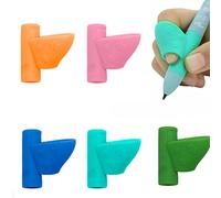 luoshaPUCY 5 Pièces Grips pour Crayon, Guide Doigt Ecriture Enfant Ergonomique Aide écriture Crayon Grip pour Enfants Étudiants (Bleu, Orange, Vert Foncé, Rose, Vert)