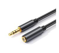 luoshaPUCY 5m Cable Rallonge Jack Audio, Nylon Tressé Jack Stéréo Câble 3.5mm Mâle vers Femelle Câble Extension Audio Stéréo pour iPhone, Tablettes, Lecteur MP3, PS5/4 (Noir)
