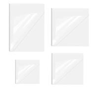 luoshaPUCY Notes Autocollantes Transparentes, 200 Pcs Transparent Sticky Notes Adhésives Réutilisables Auto-Adhésives Amovibles Pour Bureaux Ménages et les Etudiants (40*40mm+50*50mm+76*76mm+70*95mm)