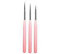 luoshaPUCY Pinceaux en Détail à Ongles, 3 Pièces Pinceau Nail Art Ongles Pinceau Liner de détail pour Ongle Gel pour dessiner des lignes DIY la Conception (Rose)