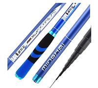 LUOSHUAI Cannes à PêChe à Main Tige de pêche télescopique de la Fibre de Carbone Polon-Carpe Ultralight Super Dur Travel 3.6/4.5/5.4/6.3/7.2m Canne A Peche Au Coup (Color : Blue, Length : 6.3 m)
