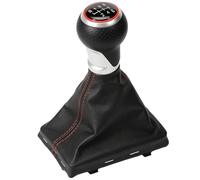 Luotahric Pommeau de levier de vitesse 6 vitesses avec capuchon rouge + soufflet + cadre compatible A4 B8 A4 Avant B8 A5 8T A5 Sportback Q5 8R