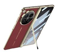 LUOTANL Coque en Cuir pour Oppo Find N6, Galvanisé Charnière Support Luxe Protection D'Écran Magnétique Couverture,Rouge,N6