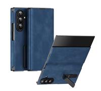 LUOTANL Coque en Cuir pour Samsung Galaxy Z Trifold, Mini Support Réglable Housse, Mate Fermeture Magnétique Étui Style Professionnel,Bleu,Z Trifold