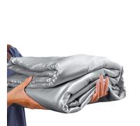 Luowei Satin Decke 200 x 200 cm Grau Hellgrau Kühlende Glänzende Leicht zu tragen Decke Verhindert das Herausfallen Von Tierhaaren für Sommer Nachtschweiß und Reisen im Freien