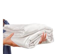 Luowei Sommer Satin Decke 150 x 200 cm weiß Kühlende Glatt Seide Decke Komfortabel Atmungsaktiv Kann Körper Kühl Halten für Nachtschweiß und Reisen im Freien