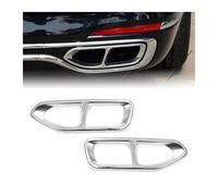 LUOWEINA Garniture couvercle sortie tuyau silencieux queue 2 pièces, Convient for, série 7 G11 G12 2016-2018 Cache décoratif pour pot d'échappement de véhicule(Silver)