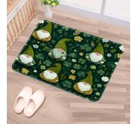 Luoweisi Clover Gnomes Paillasson antidérapant lavable en machine super absorbant pour porte d'entrée, porte arrière, cuisine, salle de bain 50 x 80 cm