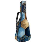 Luoweisi Housse de transport pour guitare acoustique classique de 99, 101,6 cm, 104,1 cm, rembourrée de 10 mm d'épaisseur, motif cœur rose, marguerite, étui étanche avec poche bandoulière réglable