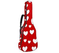 Luoweisi Housse de transport pour guitare acoustique classique de 99, 101,6 cm, 104,1 cm, rembourrée de 10 mm d'épaisseur, motif cœur rose, marguerite, étui étanche avec poche bandoulière réglable