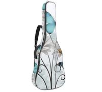 Luoweisi Housse de transport pour guitare acoustique classique de 99, 101,6 cm, 104,1 cm, rembourrée de 10 mm d'épaisseur, housse rustique pour guitare avec motif papillon et marguerite, étanche avec