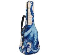 Luoweisi Housse de transport pour guitare acoustique classique de 99, 101,6 cm, 104,1 cm, rembourrée de 10 mm d'épaisseur, housse rustique pour guitare avec motif papillon et marguerite, étanche avec