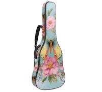 Luoweisi Housse de transport pour guitare acoustique classique de 99, 101,6 cm, 104,1 cm, rembourrée de 10 mm d'épaisseur, housse rustique pour guitare avec motif papillon et marguerite, étanche avec