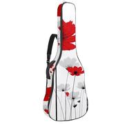Luoweisi Housse de transport pour guitare acoustique classique de 99, 101,6 cm, 104,1 cm, rembourrée de 10 mm d'épaisseur, motif cœur rose, marguerite, étui étanche avec poche bandoulière réglable