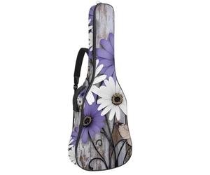 Luoweisi Housse de transport pour guitare acoustique classique de 99, 101,6 cm, 104,1 cm, rembourrée de 10 mm d'épaisseur, housse rustique pour guitare avec motif papillon et marguerite, étanche avec