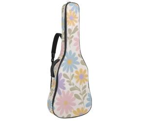 Luoweisi Housse de transport pour guitare acoustique classique de 99, 101,6 cm, 104,1 cm, rembourrée de 10 mm d'épaisseur, housse rustique pour guitare avec motif papillon et marguerite, étanche avec