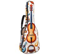 Luoweisi Housse pour guitare acoustique classique de 99, 101,6 cm, 104,1 cm, rembourrée de 10 mm d'épaisseur, housse imperméable avec poche bandoulière réglable, résistant aux chocs, Multicolore 3