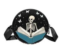 Luoweisi Sac à bandoulière de lecture squelette pour femme, sac à main rond tendance, Multicolore 4., Taille unique