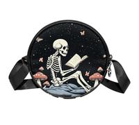 Luoweisi Sac à bandoulière de lecture squelette pour femme, sac à main rond tendance, Multicolore 5., Taille unique