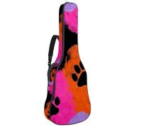 Luoweisi Sac de transport pour guitare acoustique classique de 99, 101,6 cm, 104,1 cm, rembourré de 10 mm d'épaisseur, motif sapin de Noël, cerf - Étanche avec poche et bandoulière réglable