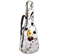 Luoweisi Sac de transport pour guitare acoustique classique de 99, 101,6 cm, 104,1 cm, rembourré de 10 mm d'épaisseur, notation musicale, étanche, avec poche, bandoulière réglable, résistant aux chocs