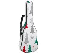 Luoweisi Sac de transport pour guitare acoustique classique de 99, 101,6 cm, 104,1 cm, rembourré de 10 mm d'épaisseur, motif sapin de Noël, cerf - Étanche avec poche et bandoulière réglable